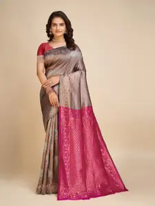 Aldwych Brown Woven Design Silk Blend Designer Banarasi Saree