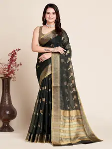Aldwych Black Woven Design Silk Blend Designer Banarasi Saree