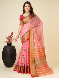 Aldwych Pink Woven Design Designer Chanderi Saree