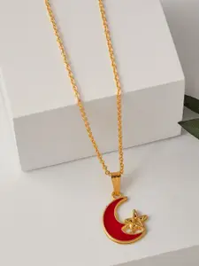 DressBerry Red Gold-Plated Pendant With Chain