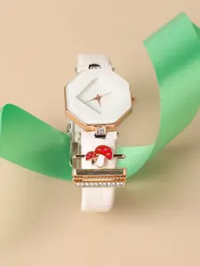 HAUTE SAUCE by  Campus Sutra Round Analog Watch With Mushroom Watch Charm AW23_HSCW5123