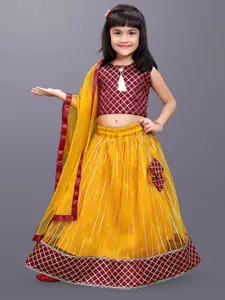 BAESD Girls Embroidered Ready to Wear Lehenga & Blouse With Dupatta
