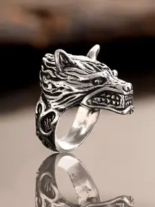 Roadster Rhodium-Plated Textured Finger Ring