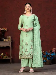MANVAA Ethnic Motifs Embroidered Unstitched Dress Material