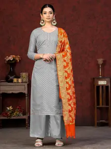 MANVAA Ethnic Motifs Woven Design Gotta Patti Unstitched Dress Material