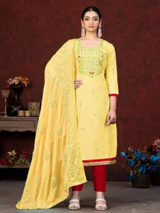 MANVAA Embellished Unstitched Dress Material
