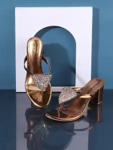 Mochi Embellished Open Toe Block Heels