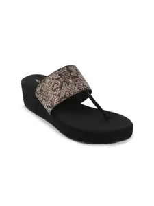 Mochi Embellished Open Toe Wedge Heels