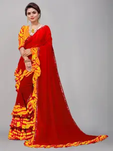 SM TRENDZ Tie and Dye Dyed Pure Georgette Saree