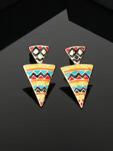 Estele Gold-Plated Triangular Studs Earrings