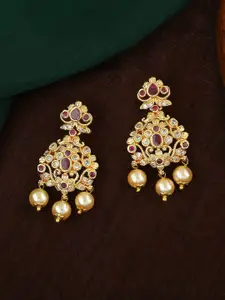 Estele Gold-Plated Floral Drop Earrings