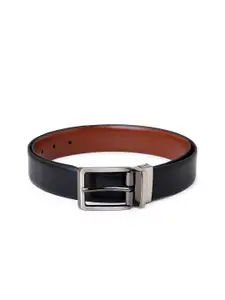 Provogue Men Black Leather Reversible Belt