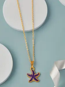 DressBerry Starfish Shape Enamelled Pendant with Chain