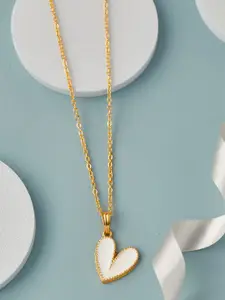 DressBerry Heart Shape Enamelled Pendant with Chain