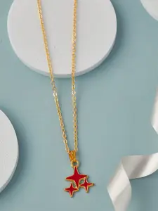 DressBerry Gold-Plated Stars Shaped Pendant with Chain
