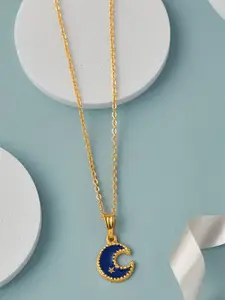 DressBerry Crescent Shaped Enamelled Pendant with Chain