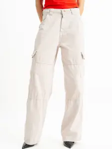 FREAKINS Women Jogger High-Rise Clean Look Cotton Jeans