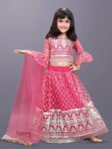 BAESD Girls Embroidered Ready To Wear Lehenga & Blouse With Dupatta