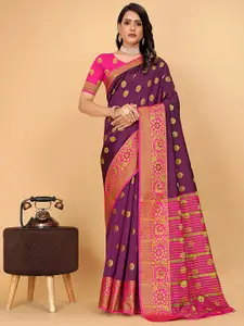 Pionex Woven Design Silk Cotton Zari Banarasi Saree