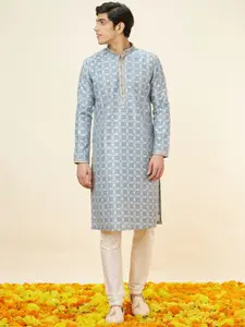 Manyavar Woven Design Kurta with Pyjamas