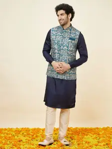 Manyavar Floral Embroidered Nehru Jacket