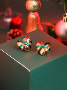 Kicky And Perky Multicoloured Heart Shaped Studs Earrings