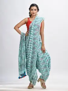 Angoshobha Blue Woven Design Handloom Saree