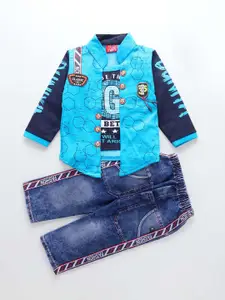 BAESD Boys Printed Shirt With Trousers