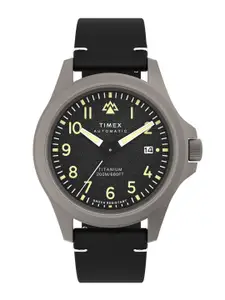 Timex Men Titanium Dial & Leather Straps Analogue Watch TW2V54000X6