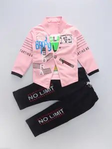 BAESD Boys Typography Printed Shirt with Trousers