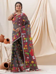 Angoshobha Floral Woven Design Jamdani Saree
