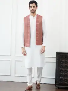 See Designs Woven Design Slim-Fit Jacqurd Nehru Jacket