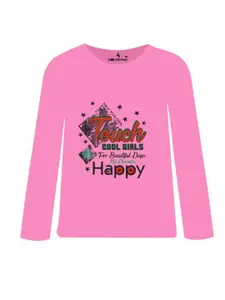 CoolTees4U Girls Typography Printed Cotton T-shirt