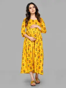 MAIYEE Floral Printed Maternity Ethnic Dress
