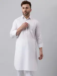 hangup trend Shirt Collar Long Sleeves Pathani Straight Kurta
