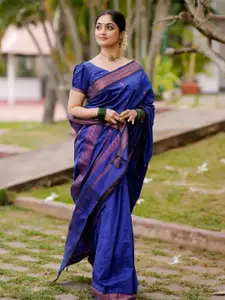 KALINI Ethnic Motifs Woven Design Silk Cotton Banarasi Saree