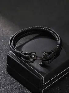 Fashion Frill Leather Silver-Plated Wraparound Bracelet