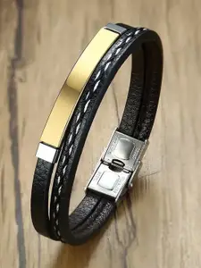 Fashion Frill Men Gold-Toned Gold-Plated Wraparound Bracelet