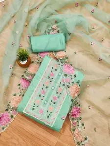 Panzora Floral Embroidered Unstitched Dress Material