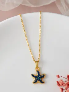 DressBerry Gold-Plated Star Shaped Pendant with Chain