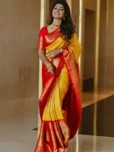 KALINI Geometric Woven Design Banarasi Saree