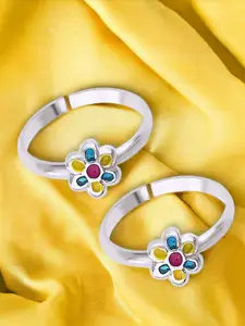 Taraash Set Of 2 92.5 Sterling Silver Toe Rings