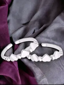 Taraash Set of 2 Silver-Toned Adjustable  Toe Rings