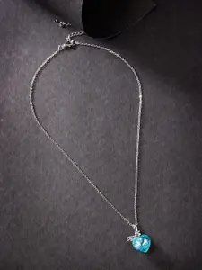 Scintillare By Sukkhi Rhodium-Plated Stone-Studded Pendant With Chain