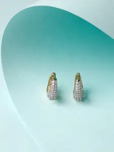 Scintillare By Sukkhi Gold-Plated American Diamond Studded Circular Hoop Earrings