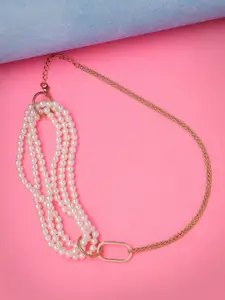 Scintillare By Sukkhi White Gold-Plated Choker Necklace