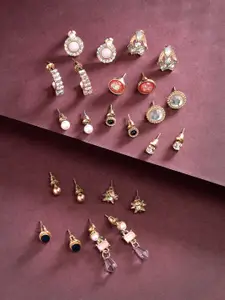 Scintillare By Sukkhi Set Of 12 Heart Shaped Studs Earrings