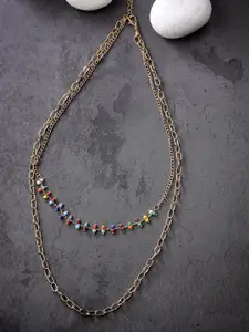 Scintillare By Sukkhi Multicoloured Gold-Plated Layered Necklace