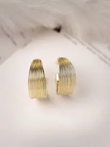 Scintillare By Sukkhi Gold-Plated Contemporary Half Hoop Earrings