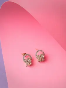 Scintillare By Sukkhi Gold-Plated Crystals Studded Studs Earrings